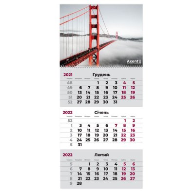 Календарь настенный квартальный 2022 А8801-01 (1 спираль) Мост
