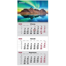 Календар настінний квартальний 2026р, 1 шт., Nature 3