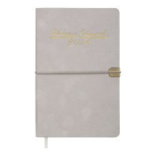 Щотижневик дат. 2026 VELOUR, A5, світло-сірий, штучна шкіра