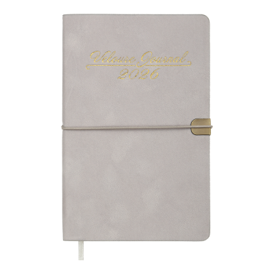 Щотижневик дат. 2026 VELOUR, A5, світло-сірий, штучна шкіра