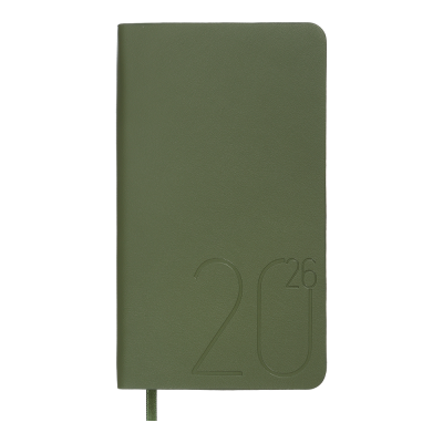 Щотижневик датов. 2026 кишеньк. MORANDI STYLE, 85*153, зелений, штуч. шкіра