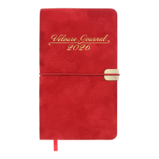 Щотижневик  датов. 2026 кишеньк. VELOUR , 85*153, червоний, штуч. шкіра