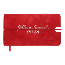 Щотижневик  датов. 2026 кишеньк. VELOUR, 153*87, червоний, штуч. шкіра