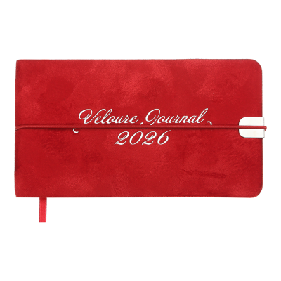 Щотижневик  датов. 2026 кишеньк. VELOUR, 153*87, червоний, штуч. шкіра