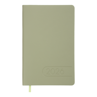 Щотижневик дат. 2026 LIGHT MORANDI, A5, оливковий, штучна шкіра