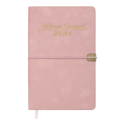 Щотижневик дат. 2026 VELOUR, A5, рожевий, штучна шкіра
