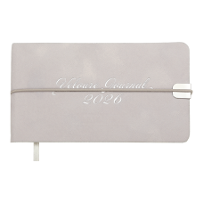 Щотижневик дат. 2026 кишеньк. VELOUR, 153*87, світло-сірий, штуч. шкіра