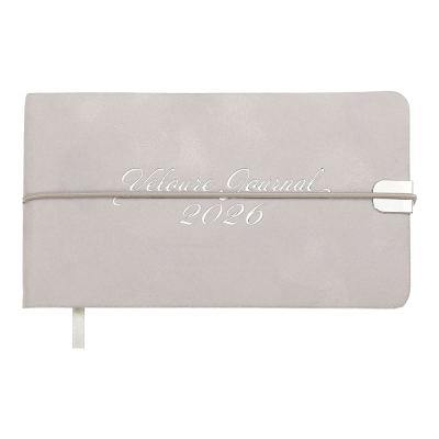 Щотижневик дат. 2026 кишеньк. VELOUR, 153*87, світло-сірий, штуч. шкіра