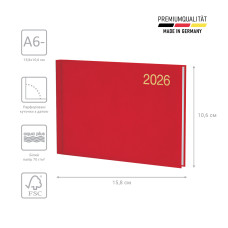 Еженедельник 2026 карманный  Torino Trend красный