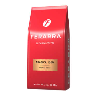 Кофе в зёрнах 1000г, CAFFE 100% ARABIKA с клапаном  FERARRA