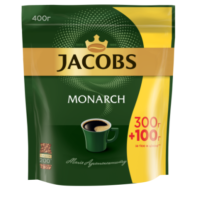 Кава розчинна Jacobs Monarch, 400г , пакет - prpj.90854 ПРОДУКТЫ ПИТАНИЯ