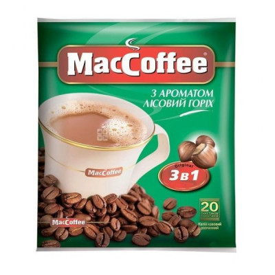 Кофе растворимый Maccoffee 3 в 1 Лесной Орех 20шт/уп - 20579 PRO