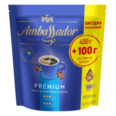 Кава розчинна Ambassador Premium, пакет 500г*14