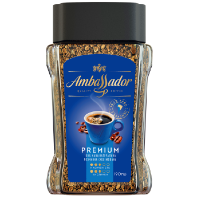 Кава розчинна Ambassador Premium, ск.б. 190г*8 - am.53446 ПРОДУКТЫ ПИТАНИЯ