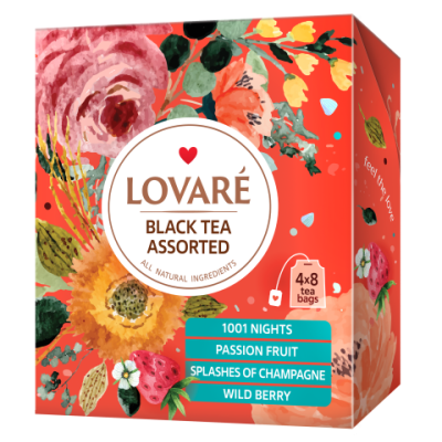 Чай чорний 2г*32, пакет, асорті, LOVARE - lv.79648