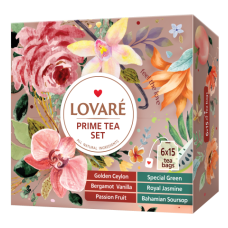 Чай асорті «PRIME TEA SET» 90 пакетиків в індивідуальних конвертах, LOVARE