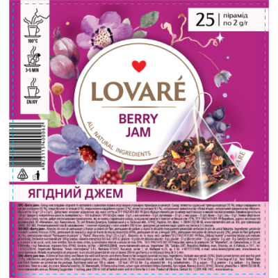 Чай квітковий 2г*25, пакет, "Berry Jam", LOVARE - lv.00062