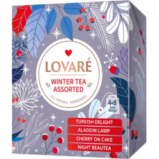 Чай чорний асорті 32 шт (4 види по 8 пак.), WINTER TEA ASSORTED, LOVARE