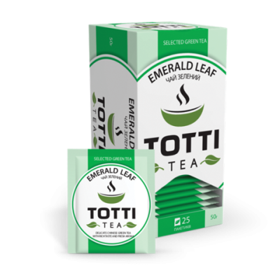 Чай зеленый TOTTI Tea «Смарагдовий лист», пакетированный, 2г*25*32 tt.51501