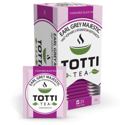 Чай чорний TOTTI Tea «Ерл Грей Маджестік», пакетований, 2г*25*32 - tt.51502 ПРОДУКТЫ ПИТАНИЯ