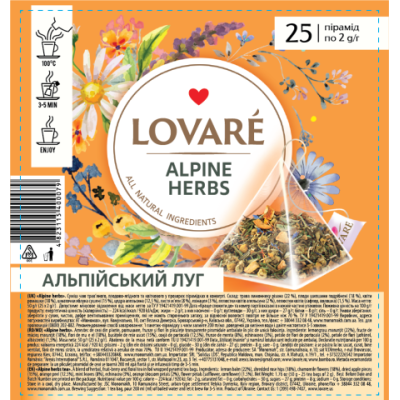 Чай трав'яний 2г*25, пакет "Alpine herbs", LOVARE - lv.00079