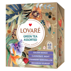 Чай зелёный 1.5г*32, пакет, ассорти, LOVARE