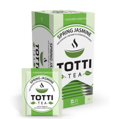 Чай зеленый TOTTI Tea «Весенний жасмин», пакетированный, 2г*25*32 tt.51500