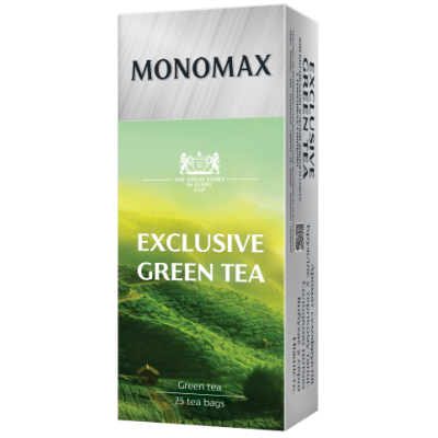 Чай зелений 1.5г*25, пакет, EXCLUSIVE GREEN TEA, МОNОМАХ - mn.12500