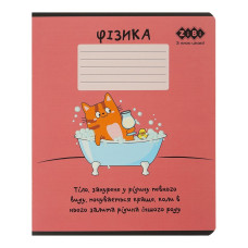Зошит учнівський шкільний CUTE CAT, 36арк., клітинка, фізика, KIDS LINE
