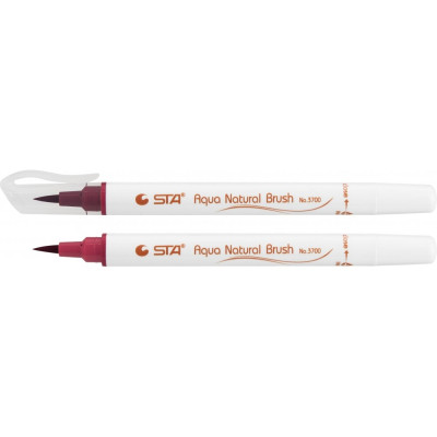 Маркер-кисть акварельний STA 3700 AQUA NATURAL BRUSH 3700, красное вино STA3700-83