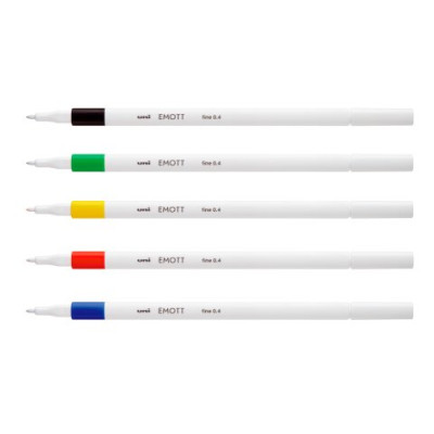 Лайнер uni EMOTT 0.4мм fine line, Vivid Color, 5 кольорів - PEM-SY/5C.01VC UNI