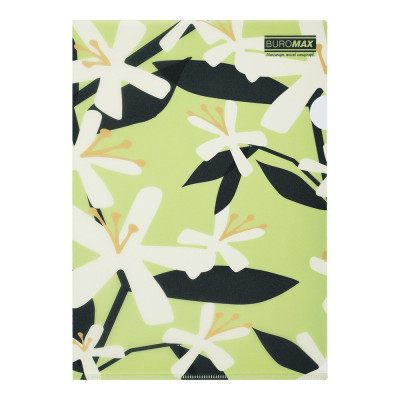 Папка-кутик А4, PLUMERIA ARABESKI, напівпрозора, салатова