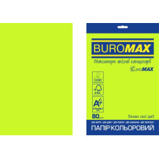 Бумага цветная NEON, EUROMAX, зеленая, 20л., А4, 80 г/м²