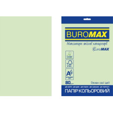 Папір кольоровий PASTEL, EUROMAX, св.-зелений, 20 арк., А4, 80 г/м²