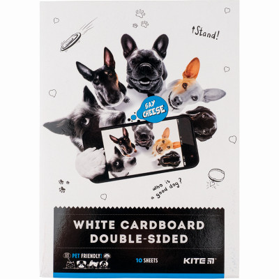 Картон белый (10лист), A4 Dogs - K22-254 Kite