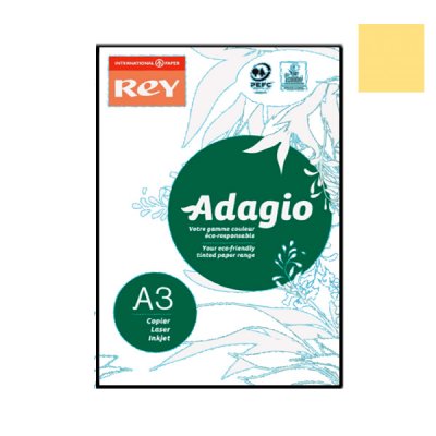 Бумага REY Adagio А3 80 г/м2 (500 л) 02 желтый  - 617659 Adagio