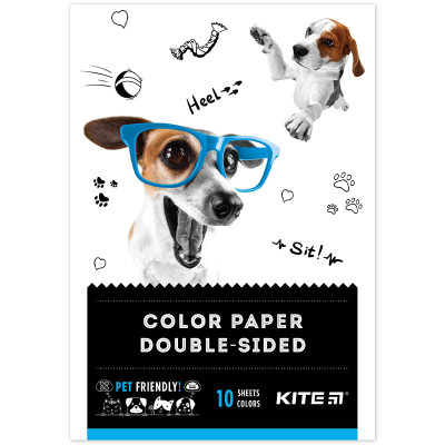 Папір кольор. двостор. (10арк/10кол), А5 Kite Dogs - K22-293 Kite