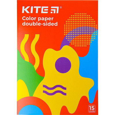 Папір кольоровий двосторонній. (15 лист/15 колір), А4 Kite Fantasy - K22-250-2 Kite