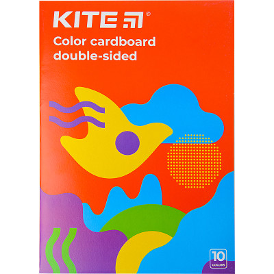 Картон кольоровий двосторонній. (10 лист/10 колір), А4 Kite Fantasy - K22-255-2 Kite