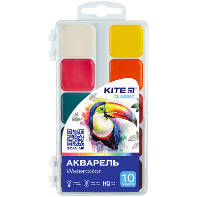 Краски акварельные, 10 цв. Kite Classic K-060