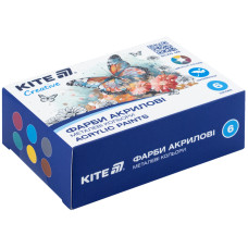 Краски акриловые, 6 металлических цветов, 20 мл, Kite Creati