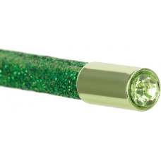 Карандаш чернографитный HB зеленый с металлическим топом и кристаллом, покрытие из блесток