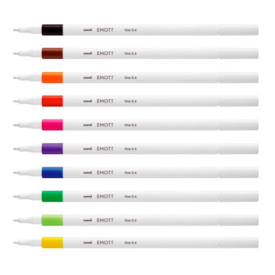 Лайнер uni EMOTT 0.4мм fine line, Standard Color, 10 кольорів PEM-SY/10C.01SC