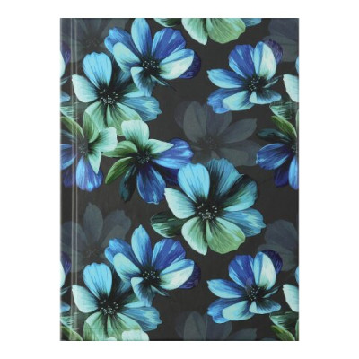 Блокнот FLORA, А-6, 64л., кл., тв. обкл., мат. лам.+лак, бірюзовий - BM.24614102-06