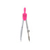 Циркуль с запасными грифелями и адаптером, Economix, розовый - E81422 Economix