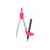 Циркуль с запасными грифелями и адаптером, Economix, розовый - E81422 Economix