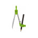 Циркуль с запасными грифелями и адаптером, Economix, зеленый - E81420 Economix