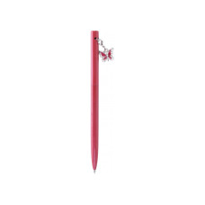 Ручка металева червона із сяючим брелоком 