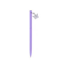Ручка металева фіолетова із сяючим брелоком 