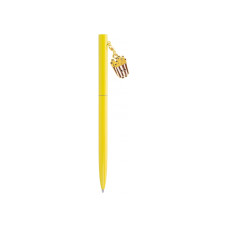 Ручка металева жовта з брелоком 